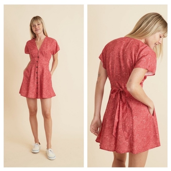 Marine Layer Coral Camila Dress Size Medium - Picture 2 of 8